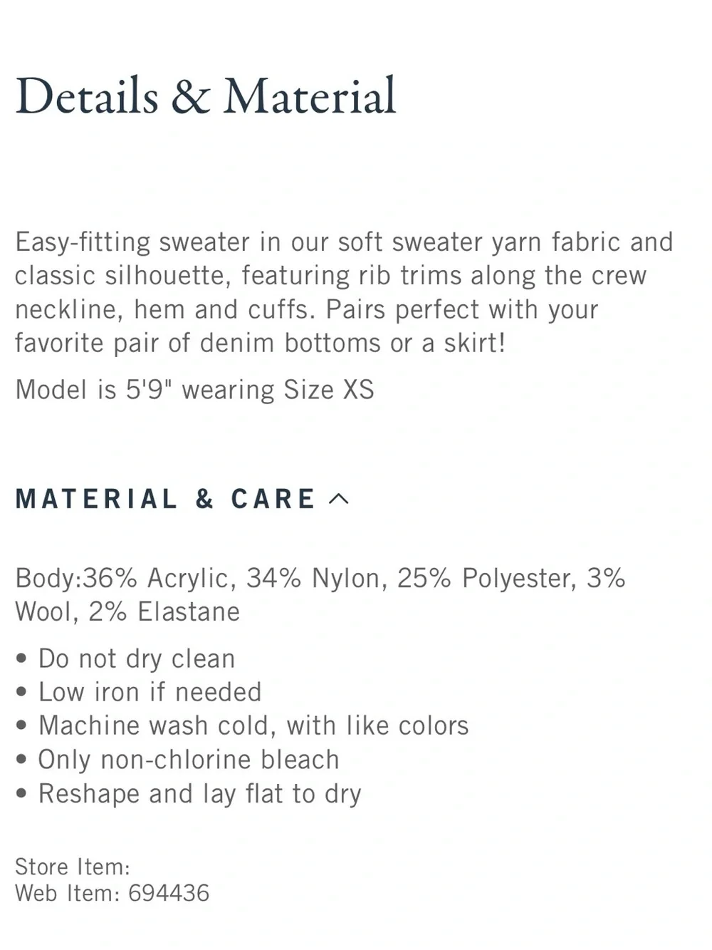 Abercrombie & Fitch Brown Madeline Crew Sweater